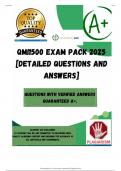 QMI1500 EXAM PACK 2025 [DETAILED QUESTIONS AND ANSWERS]