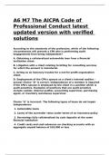 A6 M7 The AICPA Code of Professional Conduct latest updated version with verified solutions.