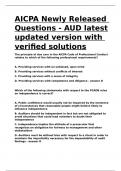 AICPA Newly Released Questions - AUD latest updated version with verified solutions