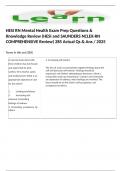 HESI RN Mental Health Exam Prep Questions & Knowledge Review (HESI and SAUNDERS NCLEX-RN COMPREHENSIVE Review) 285 Actual Qs & Ans / 2025