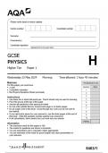 AQA JUNE 2024 PAPER 1 GCSE PHYSICS HIGHER TIER