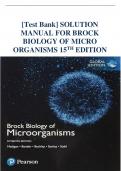 [Test Bank] SOLUTION  MANUAL FOR BROCK  BIOLOGY OF MICRO  ORGANISMS 15TH EDITION