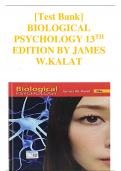 [Test Bank] BIOLOGICAL  PSYCHOLOGY 13TH EDITION