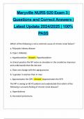 Maryville NURS 620 Exam 3 | Questions and Correct Answers | Latest Update 2024/2025 | 100% PASS