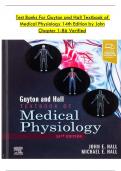 TEST BANK For Guyton and Hall Textbook of Medical Physiology, 14th Edition by John E. Hall; Michael E. Hall, Verified Chapters 1 - 86, Complete