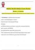NR605/ NR 605 Midterm Exam Review Weeks 1 - 4 Covered Diagnosis & Management in Psychiatric-Mental Health across the Lifespan I Practicum