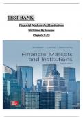 TEST BANK For Financial Markets And Institutions 8th Edition By Anthony Saunders | Verified Chapter's 1 - 25 | Complete Newest Version ISBN:9781260772401