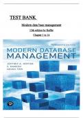 TEST BANK For Modern Database Management, 13th Edition by Jeff Hoffer, Ramesh Venkataraman, Verified Chapters 1 - 14, Complete Newest Version