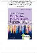 Test bank for davis advantage for psychiatric mental health nursing 10th edition by karyn i