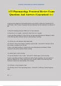 ATI Pharmacology Proctored Review Exam Questions And Answers (Guaranteed A+)