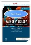 Test Bank For Mccance & Huether’s Pathophysiology, 9th Edition All Chapters (Latest)