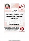 PUB3704 EXAM PACK 2025 [DETAILED QUESTIONS AND ANSWERS]