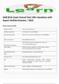 NAB RCAL Exam (Actual Test) 100+ Questions with Expert Verified Answers / 2025. 