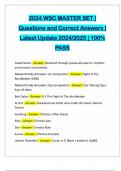 2024 WSC MASTER SET | Questions and Correct Answers | Latest Update 2024/2025 | 100% PASS