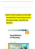 Test Bank for Foundation of Nursing, 9th Edition Cooper | 2024/2025 Guide