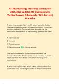 ATI Pharmacology Proctored Exam (Latest 2025/2026 Update) 240 Questions with Verified Answers & Rationale |100% Correct | Graded A.