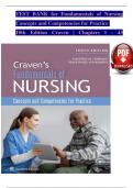 TEST BANK For Craven & Hirnle's Fundamentals of Nursing: Concepts and Competencies for Practice, 10th Edition by Christine Henshaw, Renee Rassilyer, Verified Chapters 1 - 43, Complete Newest Version