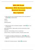 DSS 200 Exam   Questions With Reviewed Correct  Detailed Answers   New Update!