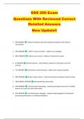 DSS 200 Exam   Questions With Reviewed Correct  Detailed Answers   New Update!! 