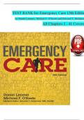 Emergency Care, 13th Edition TEST BANK by Daniel Limmer, Michael F. O'Keefe, Verified Chapters 1 - 41, Complete Newest Version