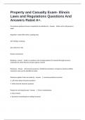 Property and Casualty Exam- Illinois Laws and Regulations Questions And Answers Rated A+.