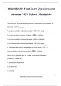 WSU BIO 251 Final Exam Questions and  Answers 100% Solved | Graded A+