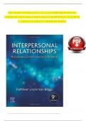 Test Bank For Interpersonal Relationships 9th Edition by Kathleen Underman Boggs, All 26 Chapters Covered, Verified Latest Edition