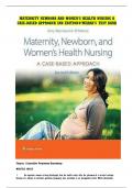 Test Bank for Maternity Newborn and Women’s Health Nursing: A Case-Based Approach 2nd Edition by: O’Meara. Newest Edition 2024