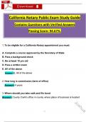 California Notary Public Exam Study Guide Questions with Revised Correct Answers (Latest 2025 / 2026) (A+ Guarantee)