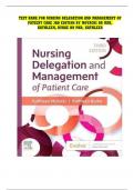 TEST BANK FOR NURSING DELEGATION AND MANAGEMENT OF PATIENT CARE 3RD EDITION BY MOTACKI RN MSN, KATHLEEN, BURKE RN PHD, KATHLEEN