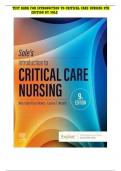 Test Bank for Introduction to Critical Care Nursing 8th Edition by Mary Lou Sole