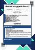 WGU D027 Advanced Patho-pharmacological Foundations 2025-2026 WGU D027 Performance Assessment Exam Study Guide Questions and Answers | 100% Pass Guaranteed | Graded A+ |