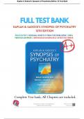 Test Bank for Kaplan and Sadocks Synopsis of Psychiatry Edition 12 All Chapters | Complete Solution.