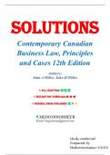 Solutions for Contemporary Canadian Business Law, 12th Edition Willes (All Chapters included)