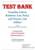 Test Bank for Canadian Labour Relations, Law, Policy, and Practice, 2nd Edition Doorey (Chapter 1 to 17 included)