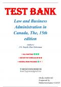 Test Bank - Law and Business Administration in Canada, The, 15th Edition ( J E. Smyth, Dan Soberman,2019)