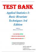 Test Bank for Applied Statistics I, Basic Bivariate Techniques, 3rd Edition by Warner