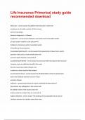 Life Insurance Primerica study guide recommended download