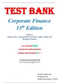 Solutions For Corporate Finance, 13th Edition Ross (All Chapters included)