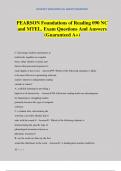 PEARSON Foundations of Reading 090 NC and MTEL. Exam Questions And Answers (Guaranteed A+)