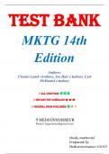 Test Bank for MKTG, 14th Edition by Charles W. Lamb