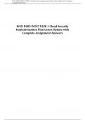 WGU D485 DGN2 TASK 1 Cloud Security Implementation Plan Latest Update with Complete Assignment! ALREADY RATED A+