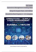 TEST BANK for Operations Management Creating Value Along the Supply Chain, 11th Edition by Russell and Taylor Verified Chapters 1-17, Complete