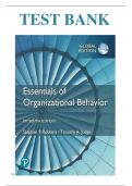 TEST BANK for Essentials of Organizational Behaviour, Global Edition 15e Robbins/Judge)