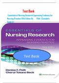 Test Bank For Essentials of Nursing Research: Appraising Evidence for Nursing Practice 10th Edition by Denise Polit, Cheryl Beck  | Rationales included