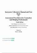 Instructor’s Resource Manual and Test  Bank for Assessment Procedures for Counselors and Helping Professionals 9th Edition ,(Carl J. Sheperis, 2019), Chapter 1-17 | All Chapters