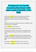 Teratogens for the Genetic Counseling Board Exam | Q&A Latest Update 2024/2025 | 100% PASS