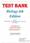 Test Bank For Biology, 6th Edition Brooker (All Chapters included)