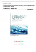 Solution Manual for Applied Partial Differential Equations with Fourier Series and Boundary Value Problems, 5th Edition (Haberman, 2012), Chapter 1-14 | All Chapters