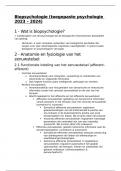 Samenvatting -  Biopsychologie